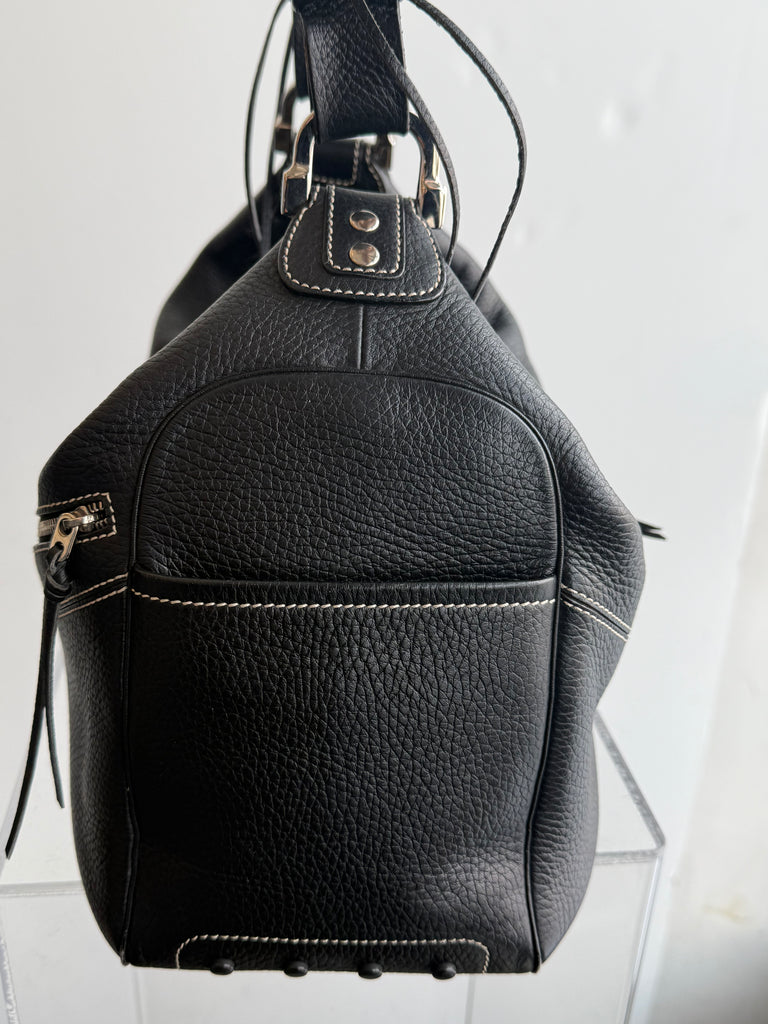 Tod's Pebble Leather Black Handbag