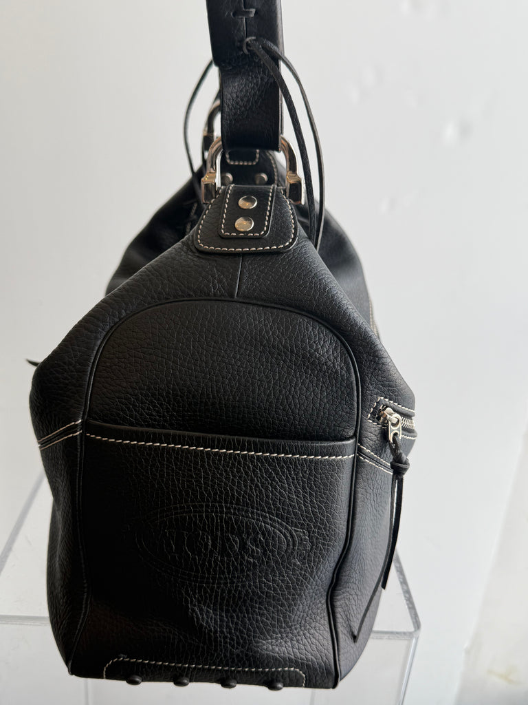 Tod's Pebble Leather Black Handbag