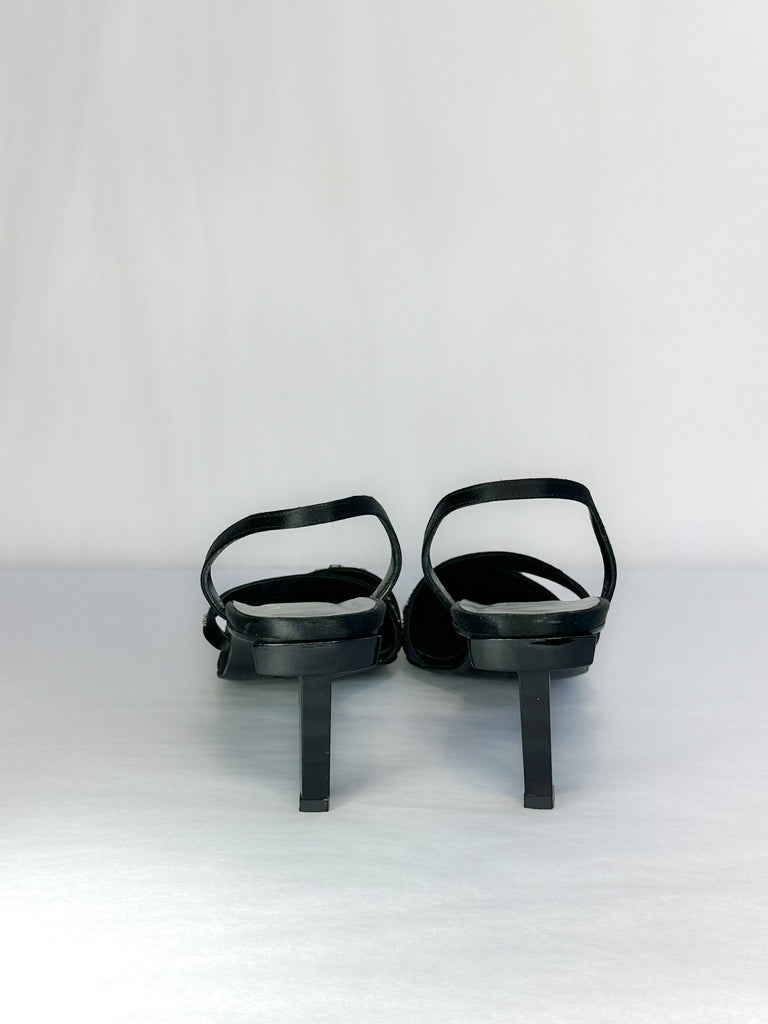 Alain Tondowski for Lesage Paris Sling-Back Beaded Kitten Heels