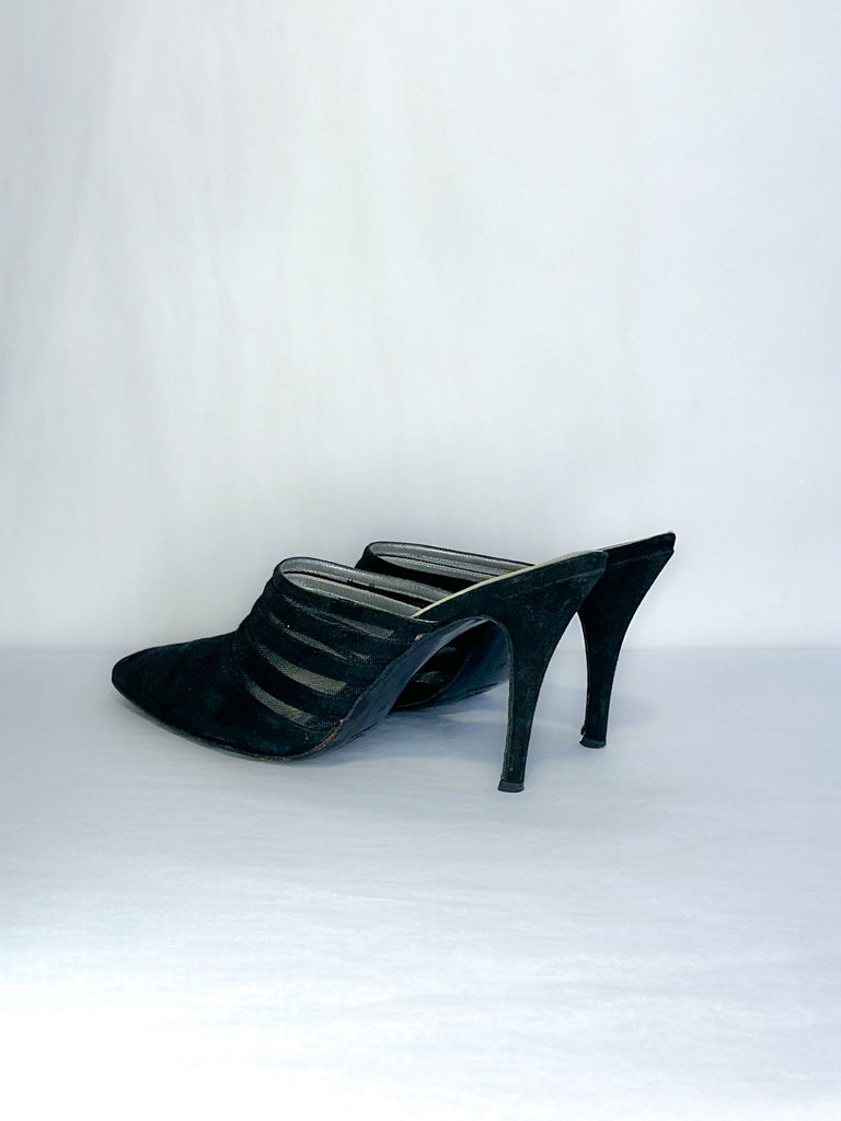 Thierry Mugler Mesh Cutout Mules