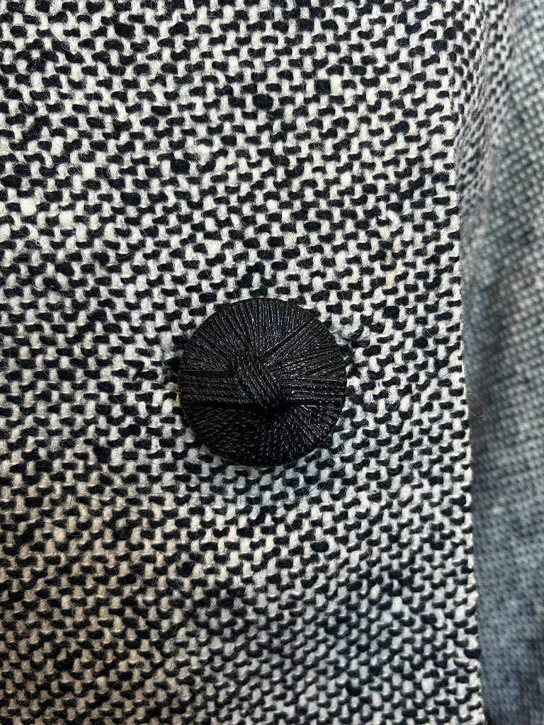 FEATURED IN LIVE OCT 30 1960s - Double Breasted Jacket with Big a Black Fur Collar and Cuffs