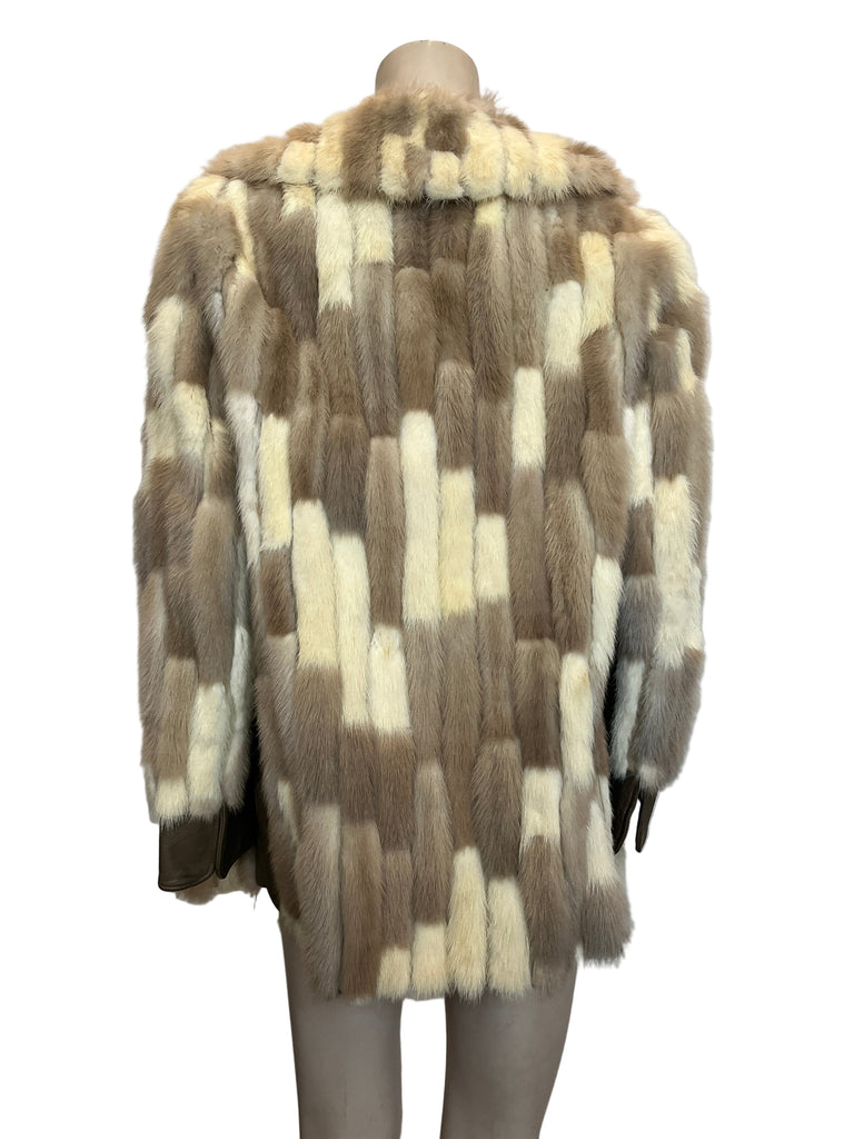 FEATURED IN LIVE OCT 30 Furs by Truesdell - Mink Patchwork Fur Jacket with Metal Turnlock Closure