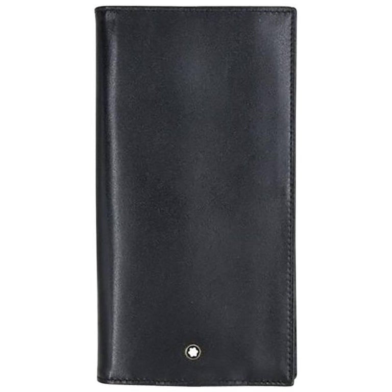 Mont Blanc Single Folder Black Leather Wallet