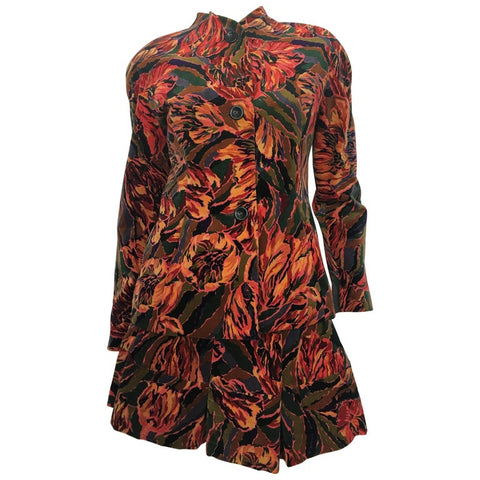 Bill Blass 1980's Pink Coral Pom Pom Wool Coat