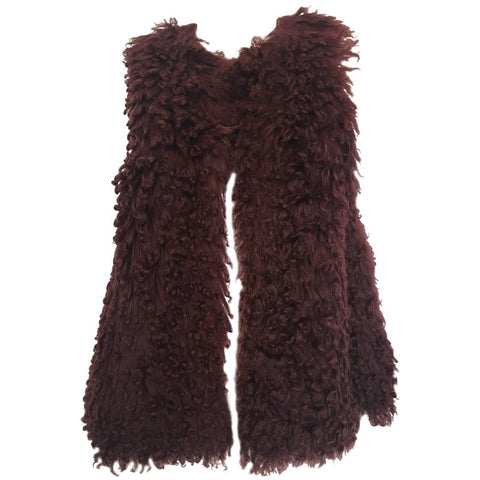 Bill Blass 1980's Pink Coral Pom Pom Wool Coat