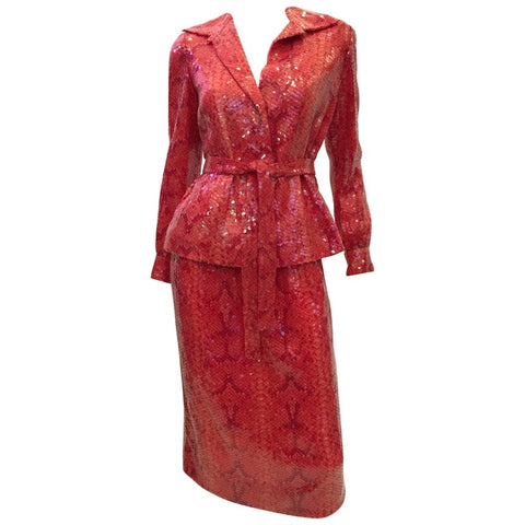 Vintage 1930's Burgundy Velvet Dress with Rabbit Fur Trimmed Sleeves