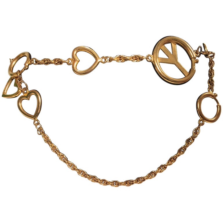 Moschino Gold Charm Chain Belt