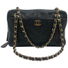 Chanel Black Quilted Chevron Caviar Leather Zip Chain Shoulder Bag