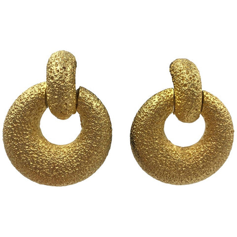 Chanel Gold Tone and Faux Pearl Clip On Earrings