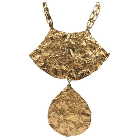 Pierre Cardin Mid-Century Modern Gold Tone and Enamel Necklace