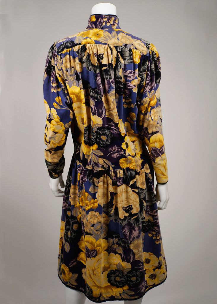 Kenzo Purple Velvet Floral Dress