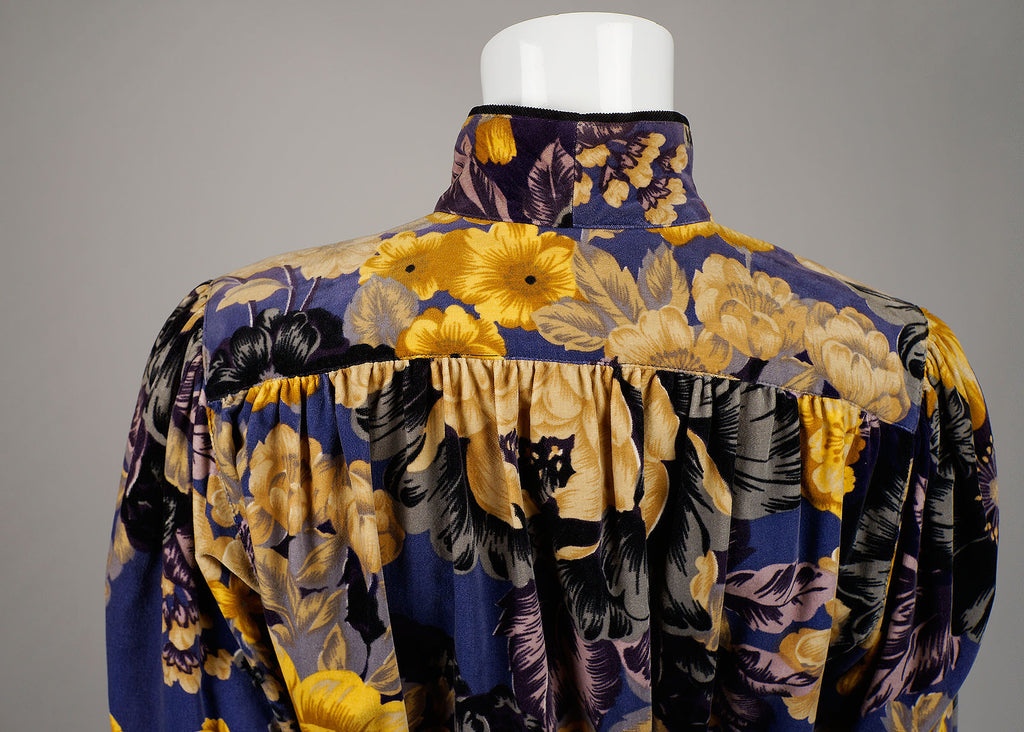 Kenzo Purple Velvet Floral Dress