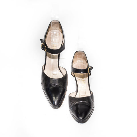 Chanel Cap Toe Sling Back Heel