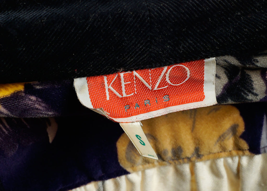 Kenzo Purple Velvet Floral Dress