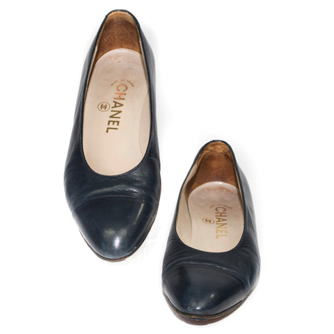 Chanel Cap Toe Sling Back Heel