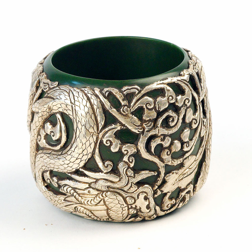 Tibetan Vintage Tribal Silver Dragon Bracelet