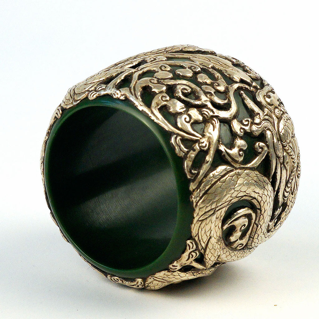 Tibetan Vintage Tribal Silver Dragon Bracelet