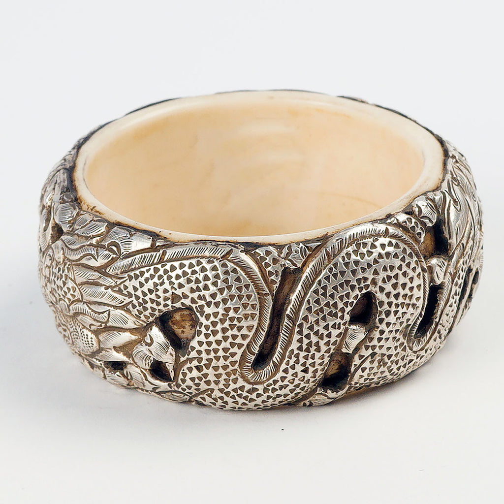 Tibetan Vintage Tribal Silver Dragon Bracelet