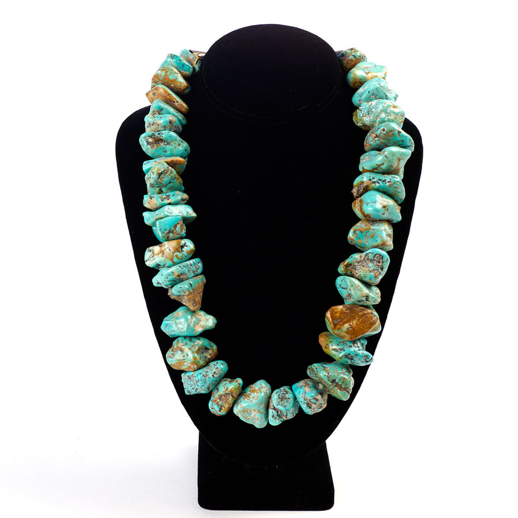 Turquoise Rare Large Chunk Vintage Necklace