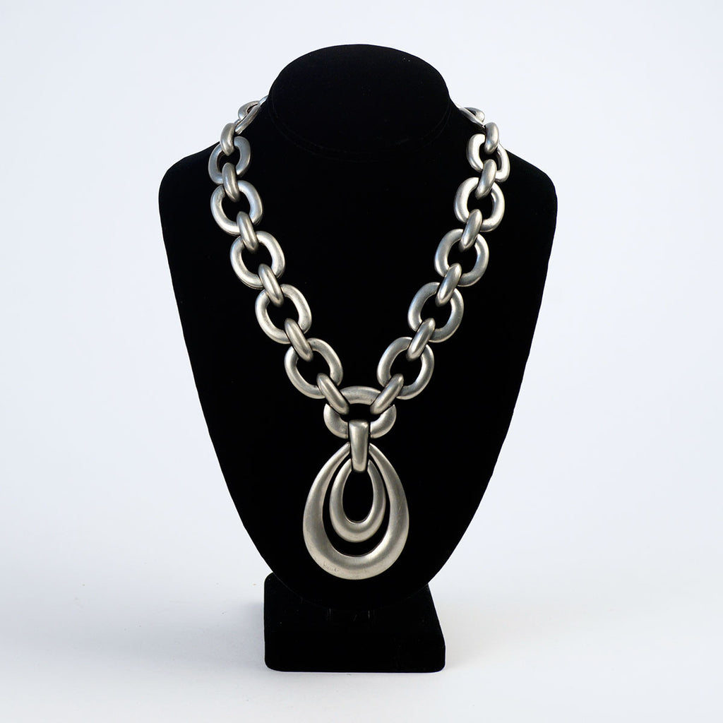 Hobe Silver Metal Chain Link Necklace