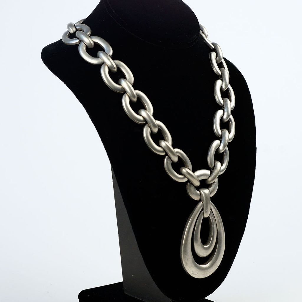 Hobe Silver Metal Chain Link Necklace
