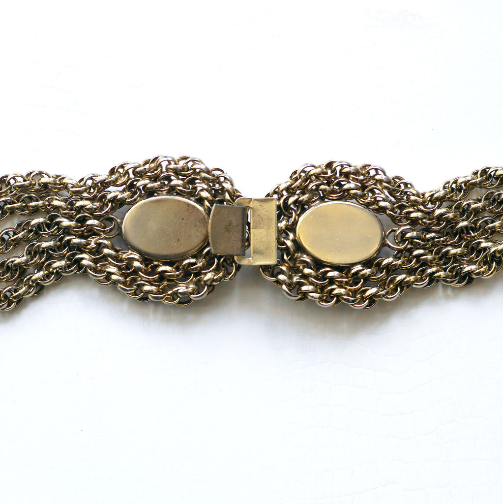 Blue Glass Stone Gold Twist Belt