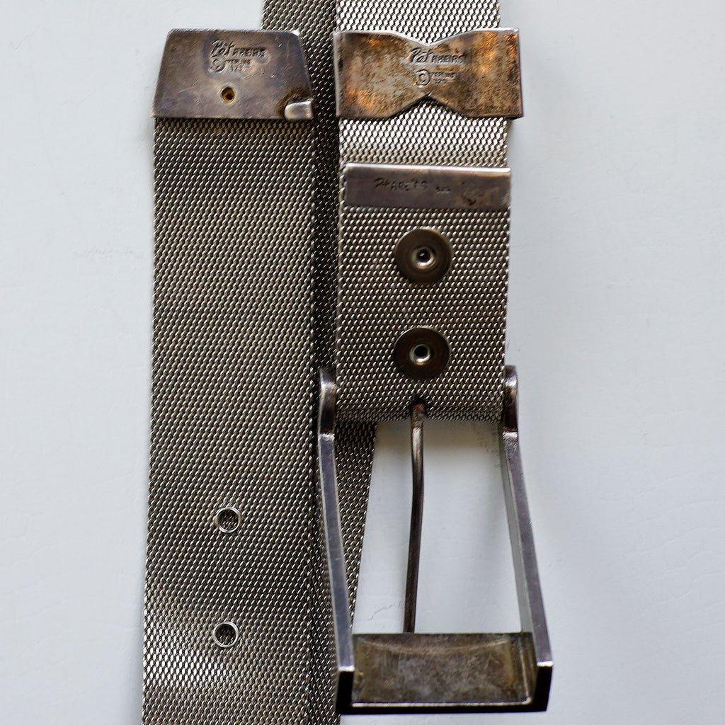 Pat Areias Sterling Woven Sterling Silver Belt