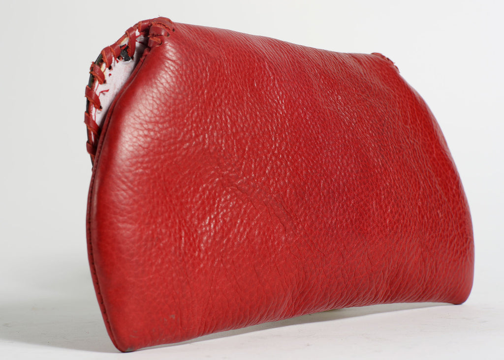 Red Leather Enamel Clutch