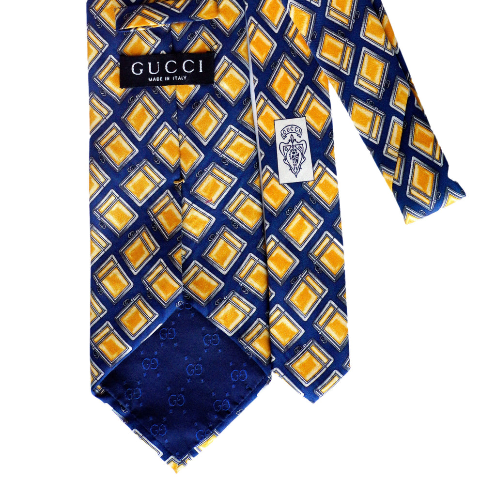 Gucci Yellow Printed Tie