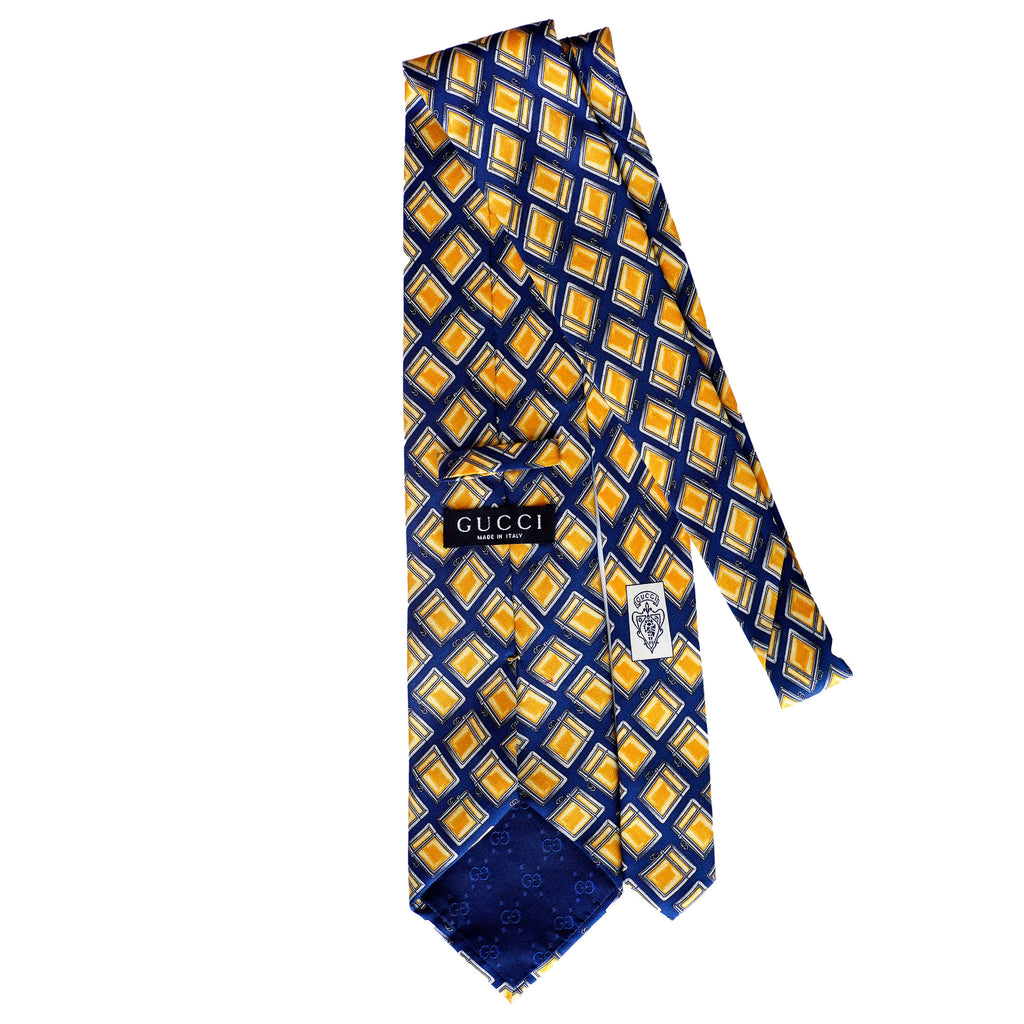 Gucci Yellow Printed Tie