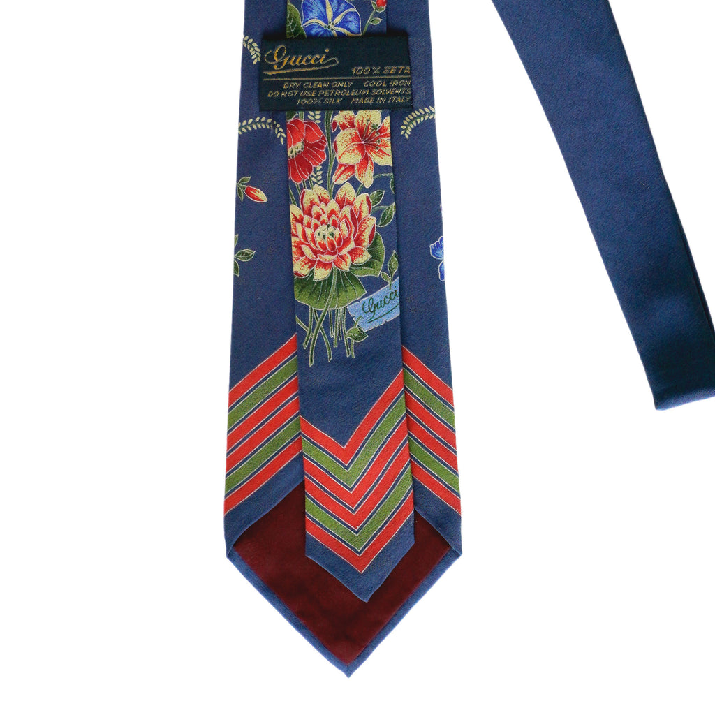 Gucci Blue Floral Vintage Tie