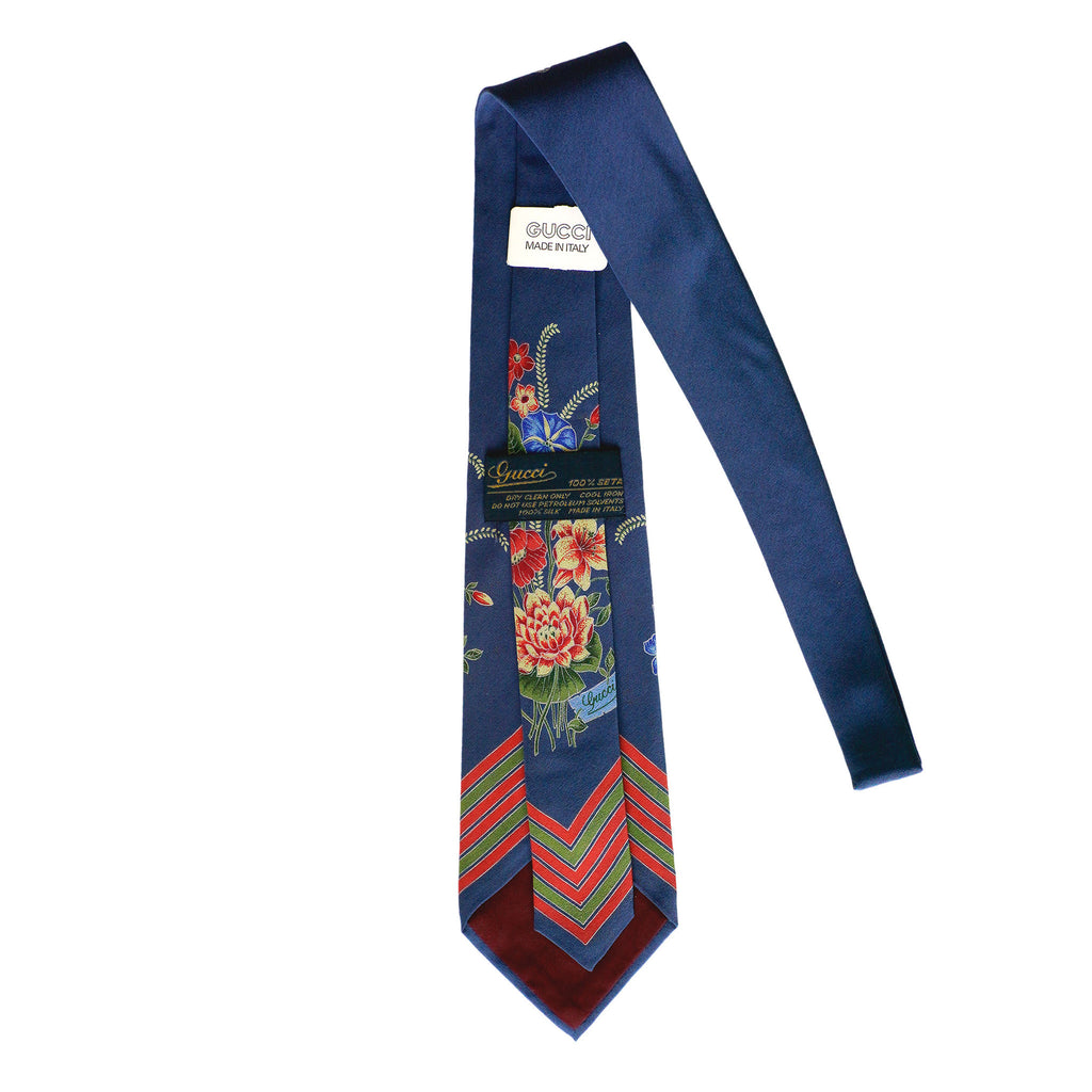 Gucci Blue Floral Vintage Tie