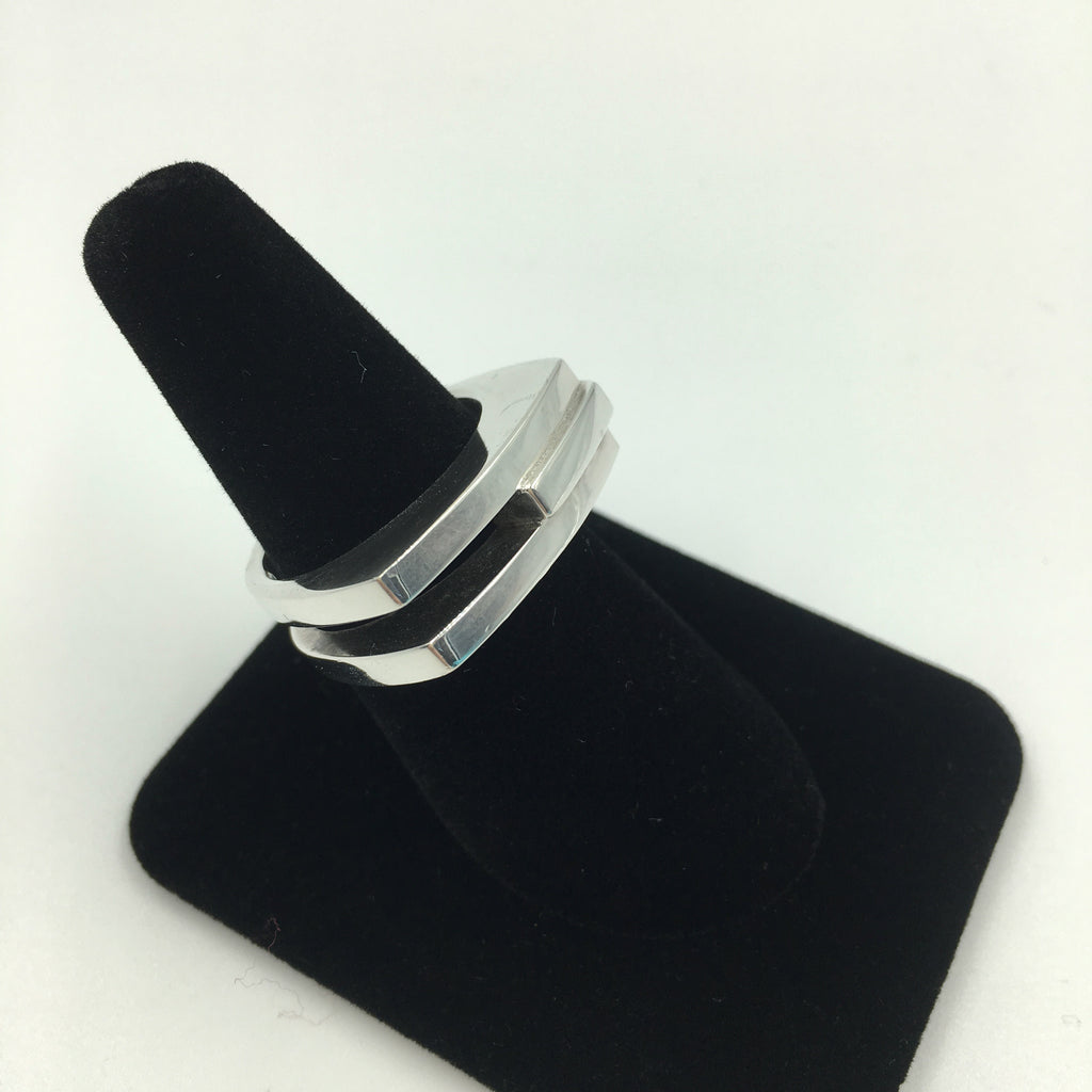 Tom Ford for Gucci Modern Three Stripe Sterling Silver Ring
