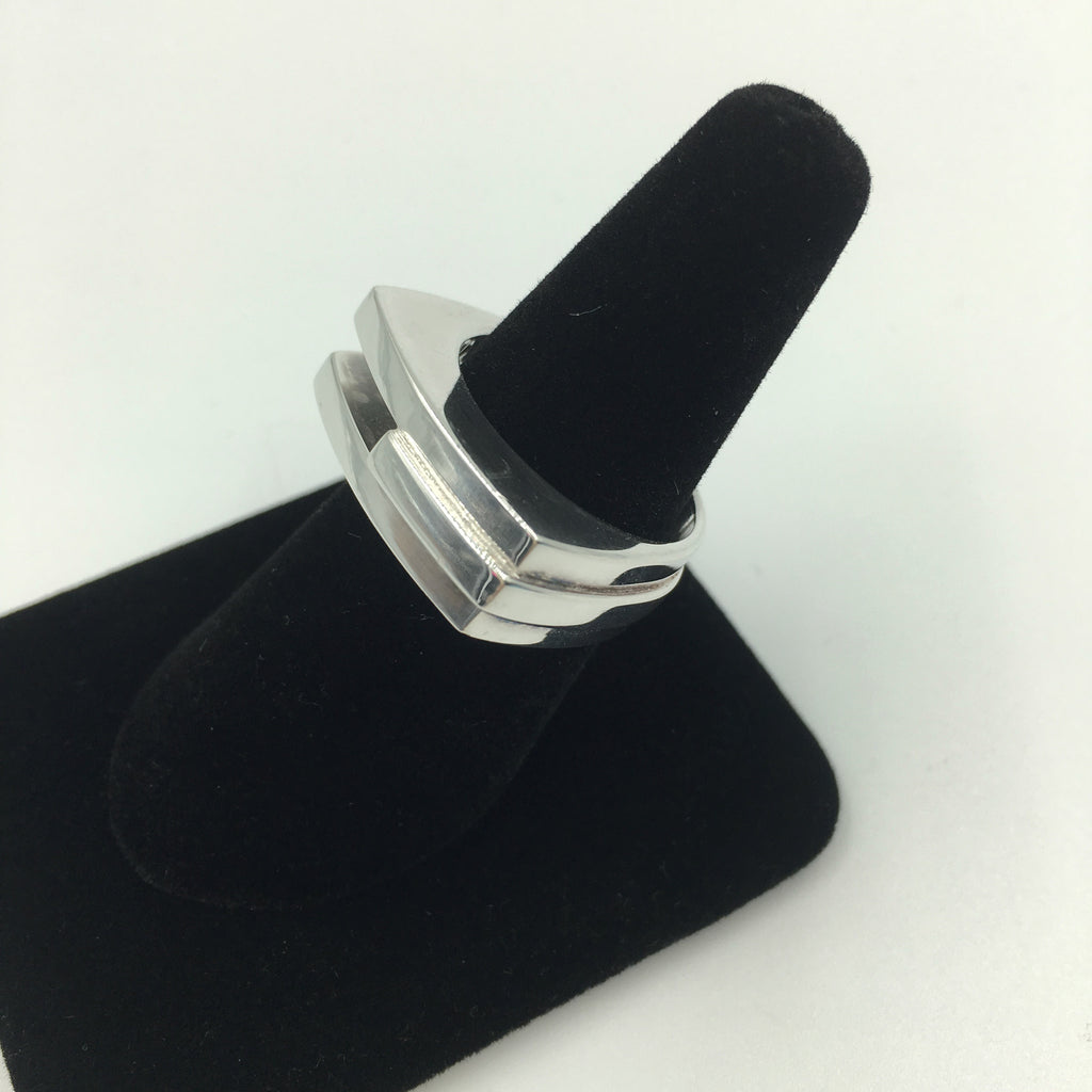 Tom Ford for Gucci Modern Three Stripe Sterling Silver Ring