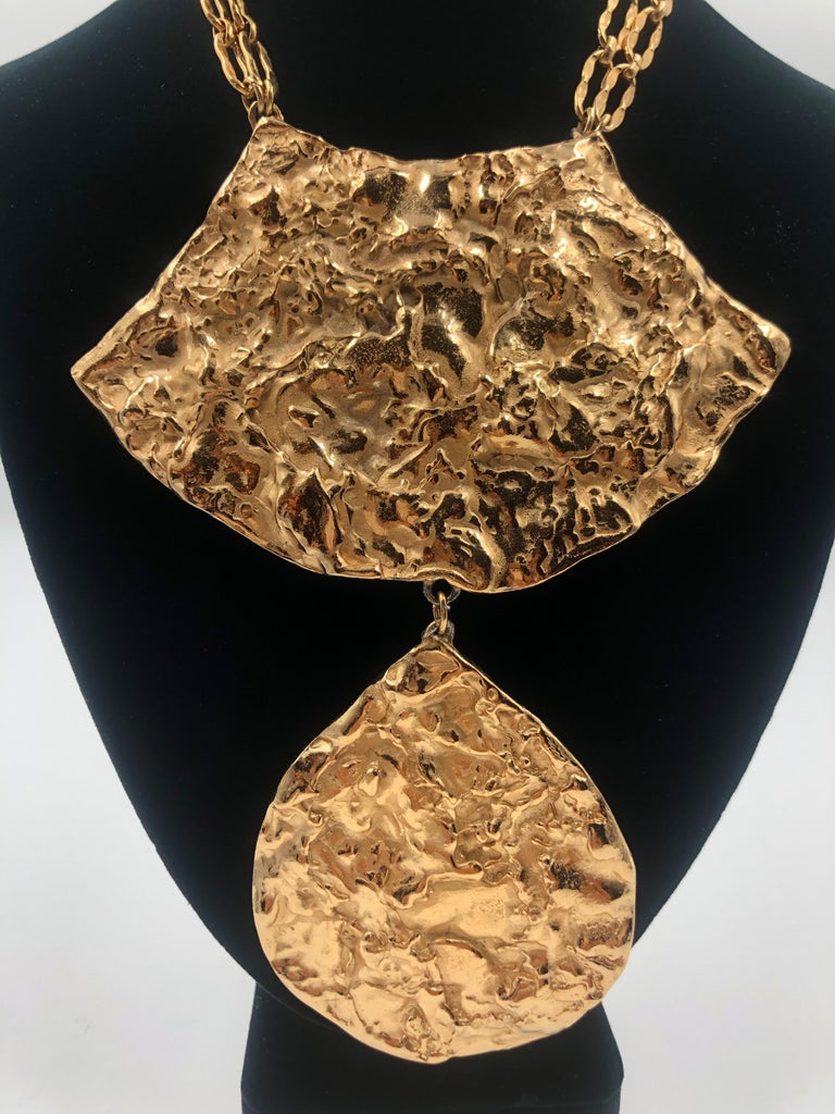 Napier Gilded Gold Abstract Gold Necklace with Double Chain