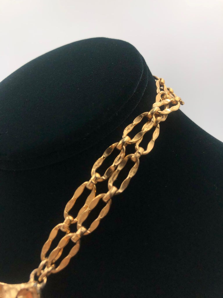 Napier Gilded Gold Abstract Gold Necklace with Double Chain