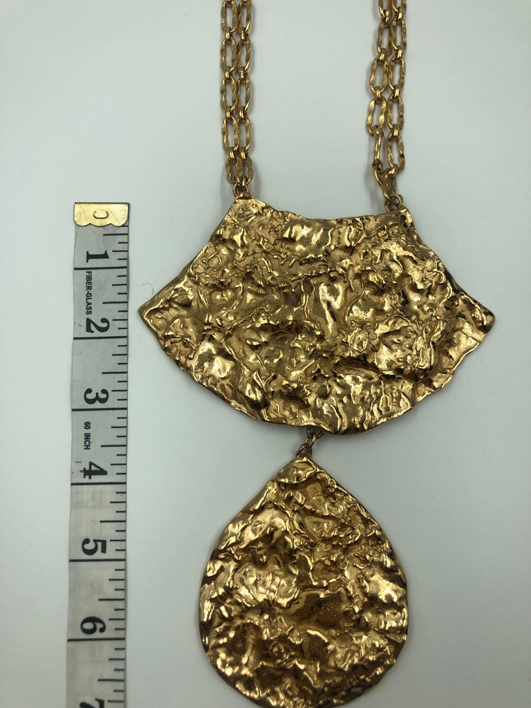 Napier Gilded Gold Abstract Gold Necklace with Double Chain