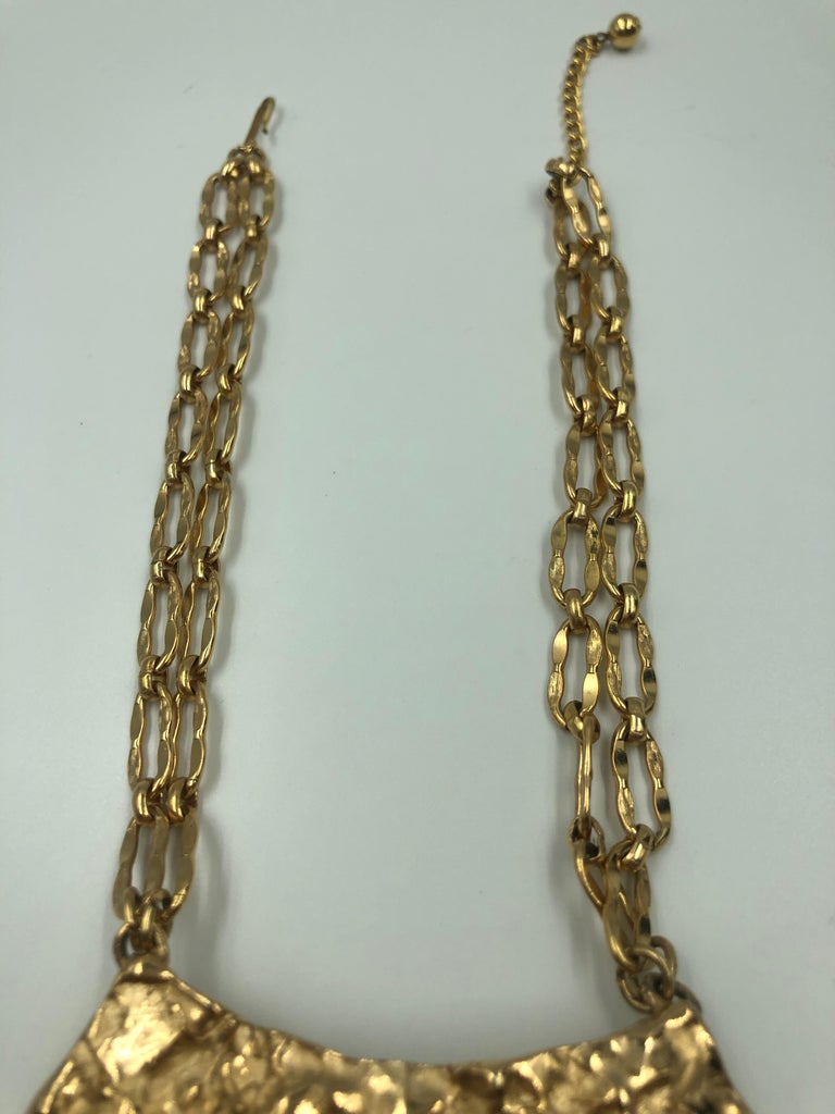 Napier Gilded Gold Abstract Gold Necklace with Double Chain