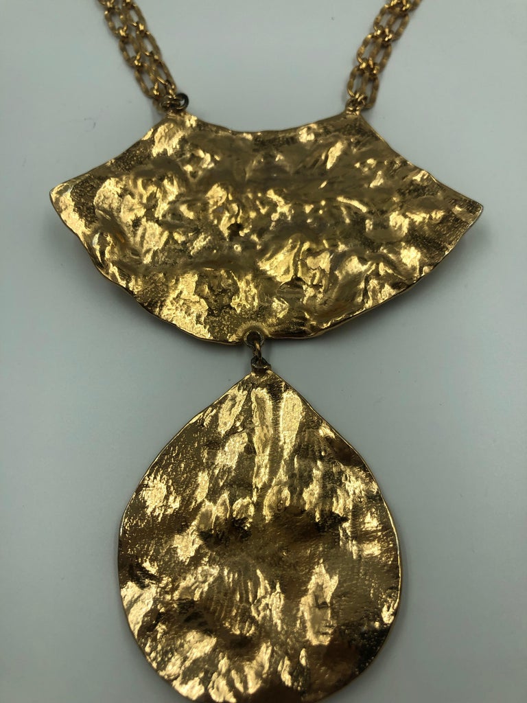 Napier Gilded Gold Abstract Gold Necklace with Double Chain