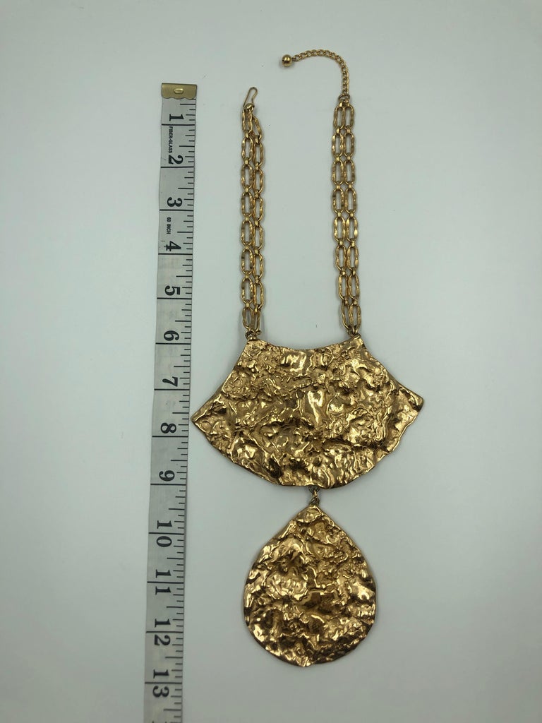 Napier Gilded Gold Abstract Gold Necklace with Double Chain