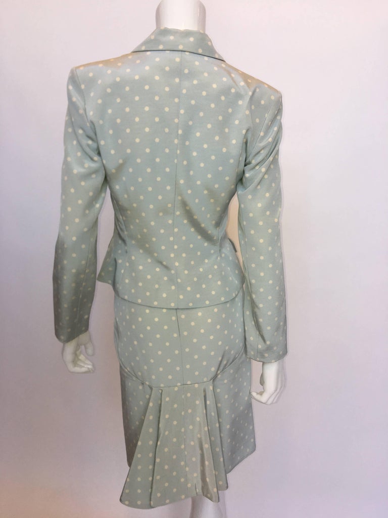 Givenchy 1990's Polka Dot Skirt Suit