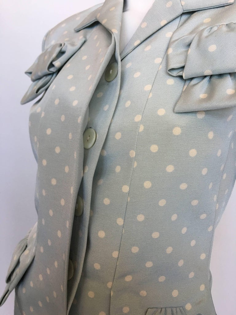 Givenchy 1990's Polka Dot Skirt Suit