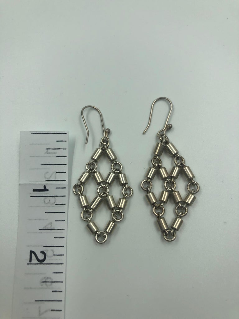 1970's Sterling Silver 925 Linked Collar and Earring Set