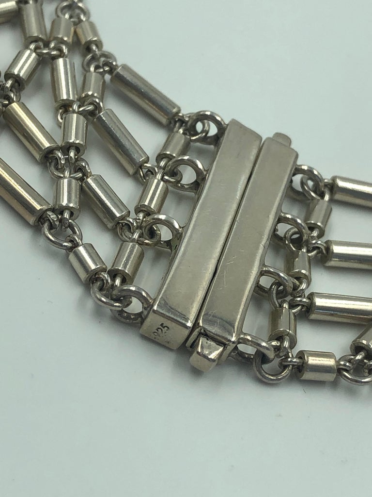 1970's Sterling Silver 925 Linked Collar and Earring Set