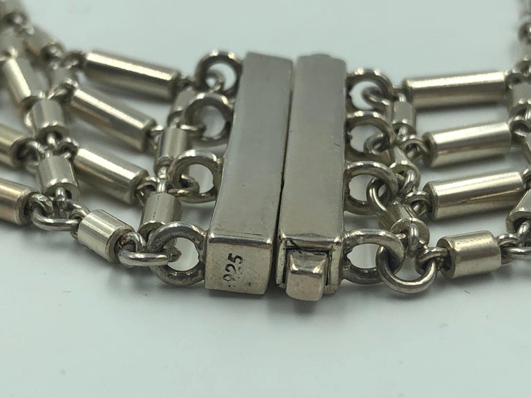 1970's Sterling Silver 925 Linked Collar and Earring Set