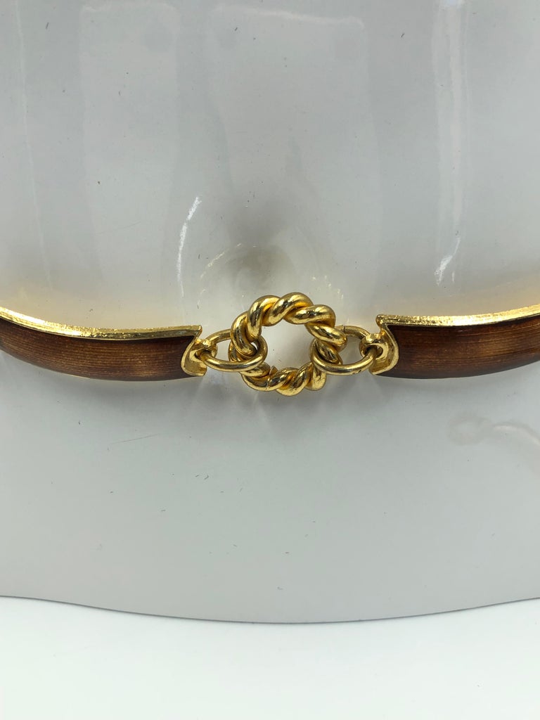 1970's Gucci Gold Tone with Bronze Enamel Chain Link Belt