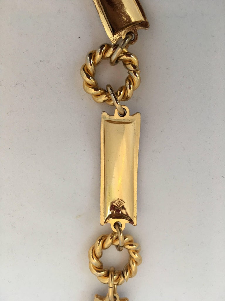 1970's Gucci Gold Tone with Bronze Enamel Chain Link Belt