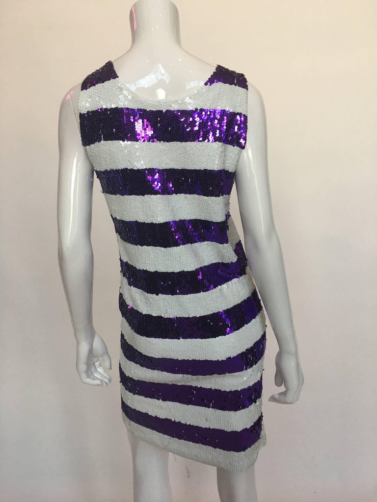 Gene Ewing 1980's Sequin Striped Shift Dress