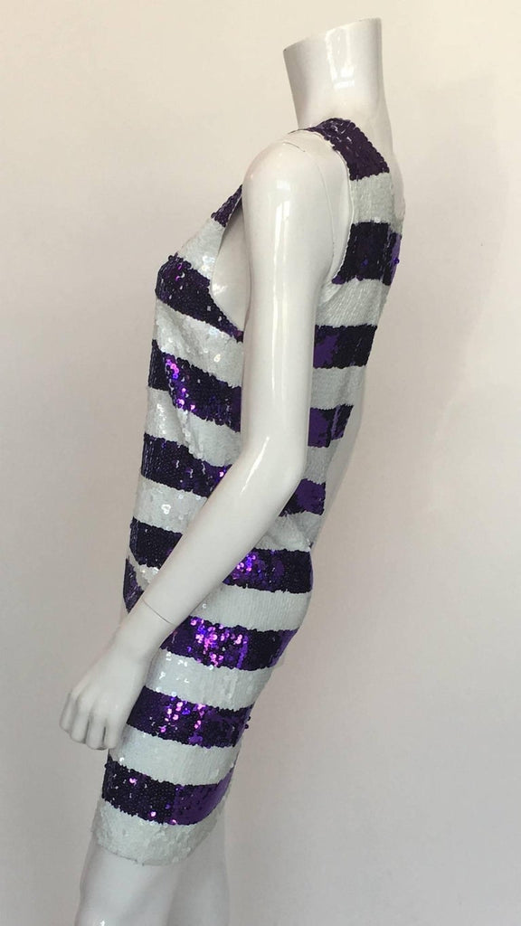 Gene Ewing 1980's Sequin Striped Shift Dress