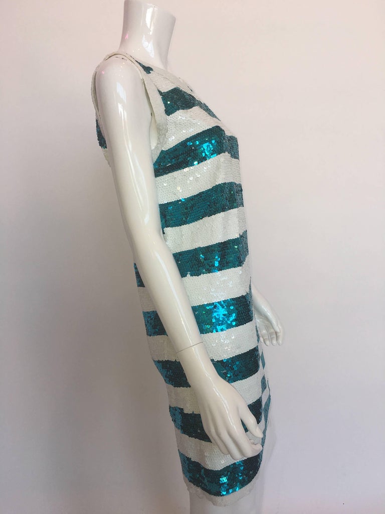 Gene Ewing 1980's Sequin Striped Shift Dress